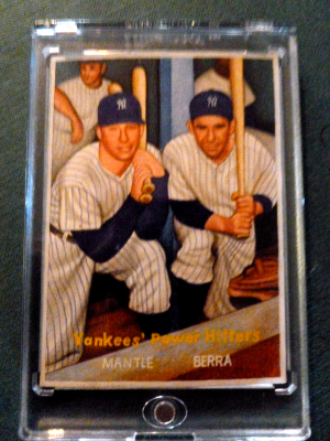 Picture, Helmar Brewing, R319-Helmar Card # 169, Mickey MANTLE (HOF); Yogi BERRA (HOF);, Bat Over Shoulder, New York Yankees
